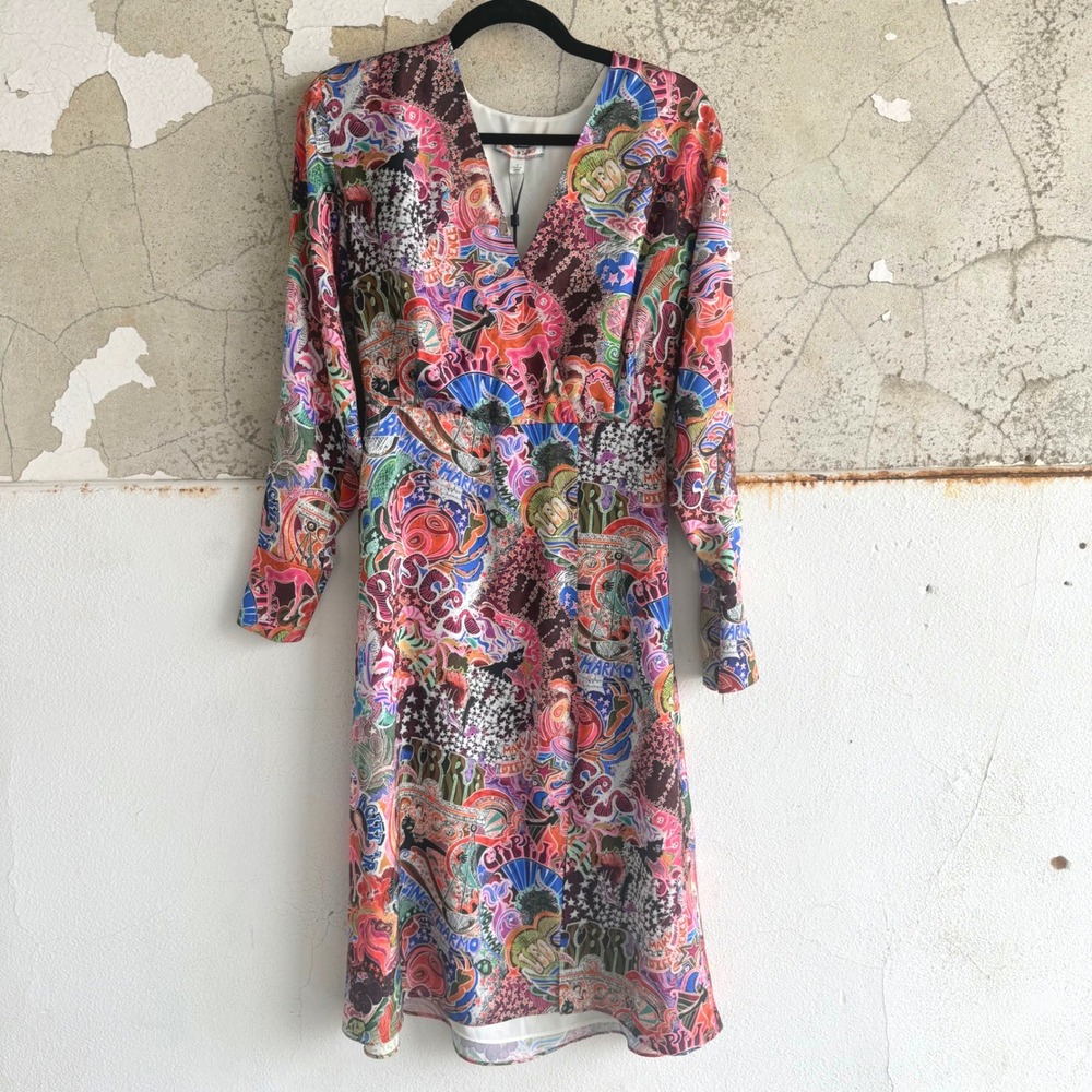 Zendaya x Tommy Hilfiger Zodiac Print Dress Midi Graphic 70s Retro NEW NWT  6